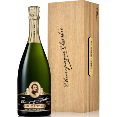 CHAMPAGNE CHARLES HEIDSIECK BRUT CHARLIE EDITION 2017 BOX DREWNIANY