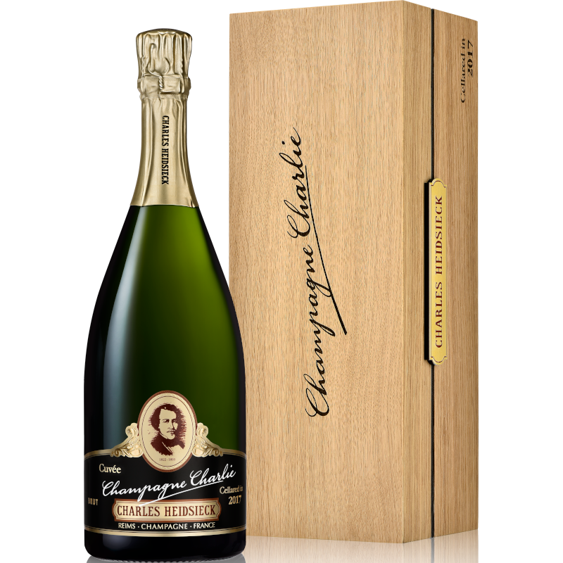 CHAMPAGNE CHARLES HEIDSIECK BRUT CHARLIE EDITION 2017 BOX DREWNIANY
