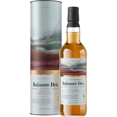 BALMORE DRU WHISKY 8YO SINGLE MALT 40% 0.7L TUBA