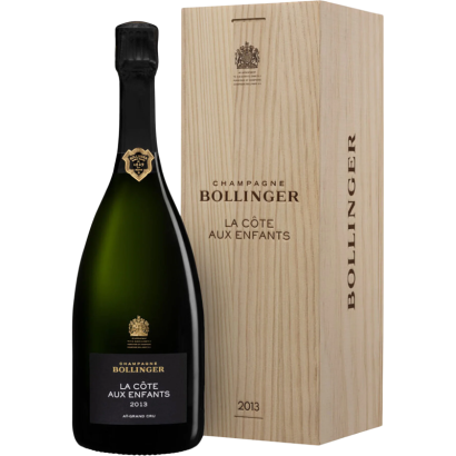 CHAMPAGNE BOLLINGER LA COTE AUX ENFANTS 2013 BOX DREWNIANY